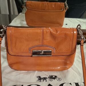 Coach Shiny Orange Leather Crossbody Bag